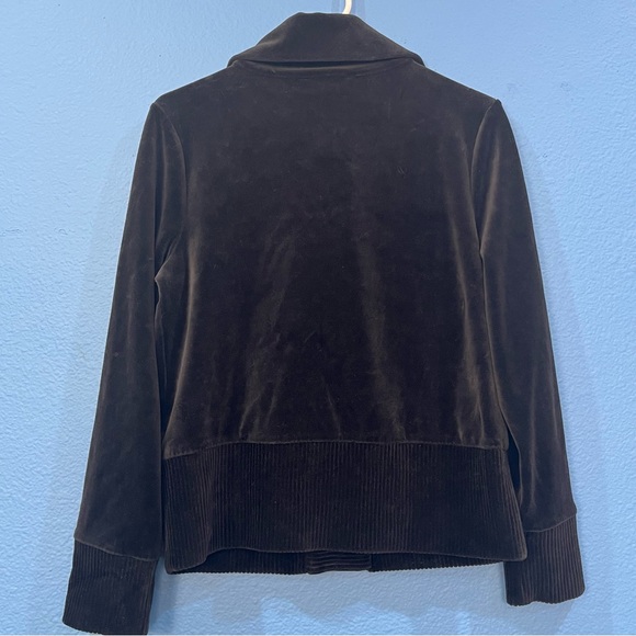 Jones New York Black Velvet Velour Large Button Tracksuit Women Size Medium - Picture 4 of 16